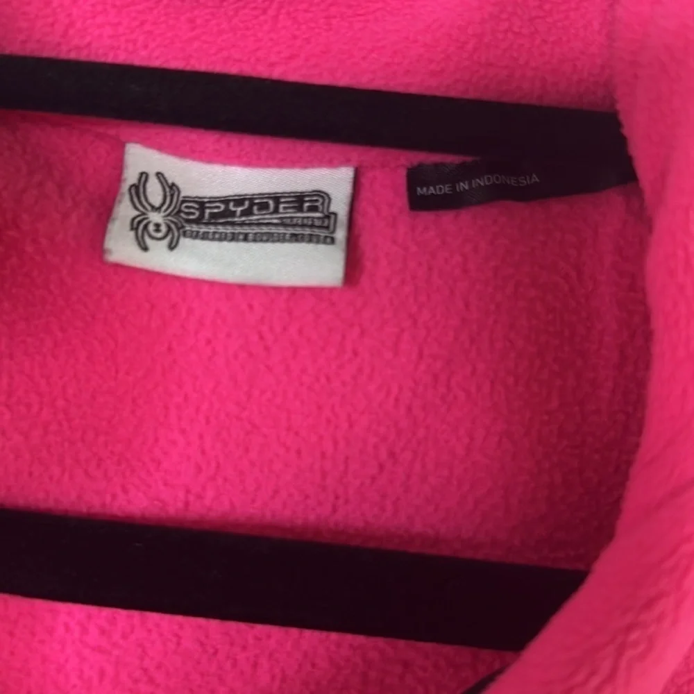 Spider Girls 3/4 Zip Fleece Size Medium Hot Pink